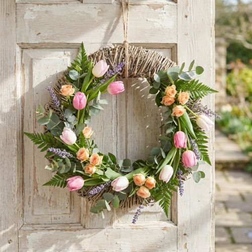 Couronne en Sarments Lavée Blanc Ø38cm Déco Naturelle Rustique | Floristik24.fr