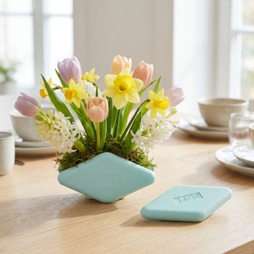 Formes rhombiques en polystyrène, 34 x 18 cm, lot de 2, coloris menthe | Floristik24.fr