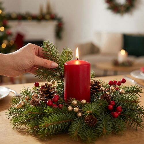 Bougies cylindriques rouge foncé 120x60 mm - Lot de 16 | Floristik24.fr
