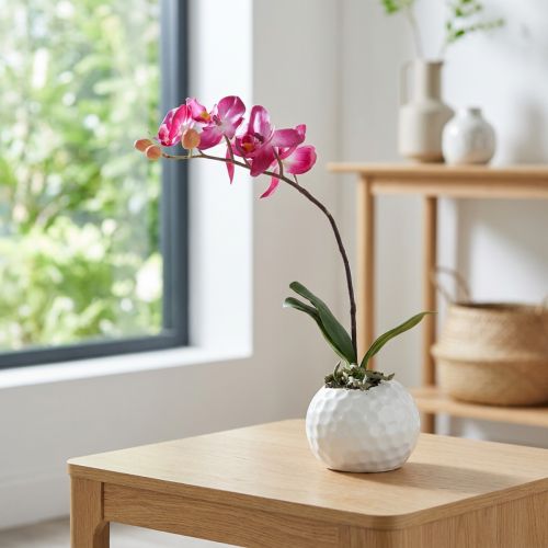 Orchidée artificielle rose en pot – Phalaenopsis 34 cm | Floristik24.fr