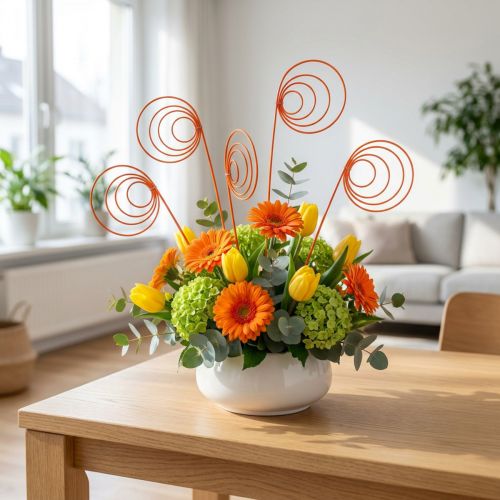 Cane Spiralée en Bois Orange 25 Pièces | Floristik24.fr