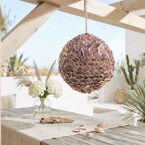 Article Boule décorative en coquillages avec corde Ø25 cm