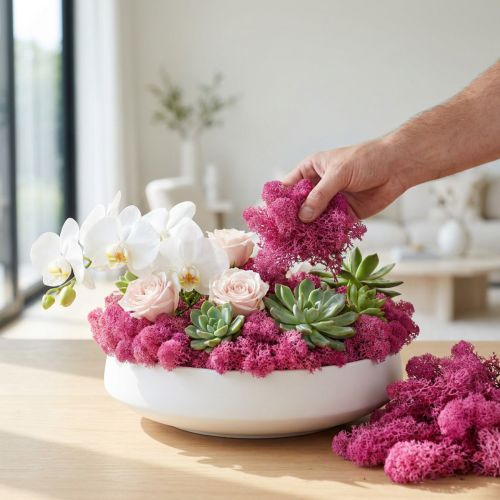 Mousse décorative naturelle rose bruyère 400g | Floristik24.fr