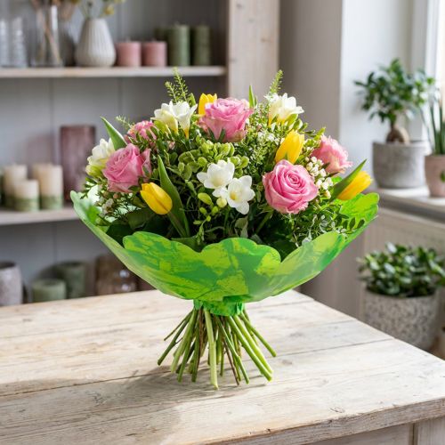 Manchettes rosaces Ø 38 cm vert 50 p. | Floristik24.fr