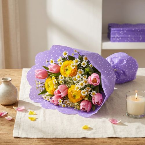 Manchettes rosaces Ø 38 cm mauve 50 p. | Floristik24.fr
