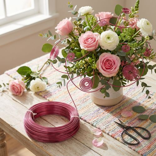 Article Fil aluminium rose Ø2mm 60m – Idéal pour créations déco et bijoux