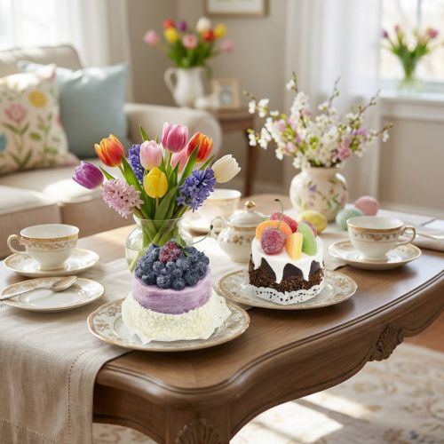Duo de faux petits gâteaux aux fruits pour décoration, Ø 8 cm | Floristik24.fr