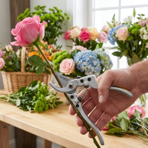 Sécateur de Jardin 20 cm Oasis® en Métal et Plastique Jaune | Floristik24.fr