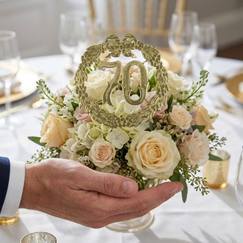 Chiffre décoratif 70 en doré pour couronnes | Floristik24.fr