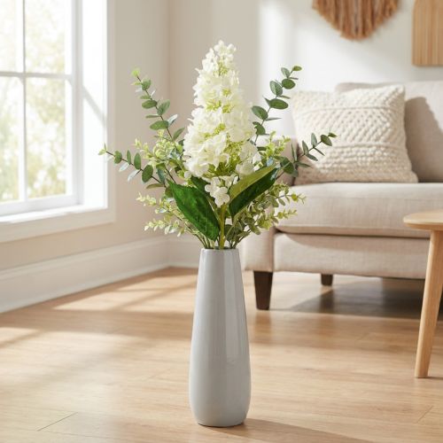 Hortensia artificielle blanche crème 98 cm - Décoration florale longue durée | Floristik24.fr