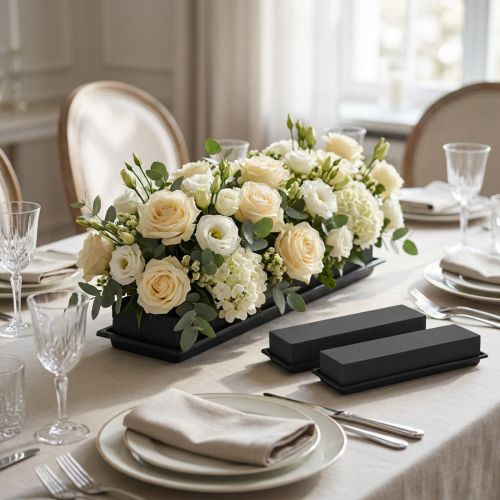 Article Mousse florale noire rectangulaire 48 cm avec réservoir - Lot de 4