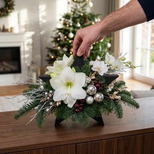 Mousse florale noire en forme d'étoile H30cm - Lot de 2 | Floristik24.fr