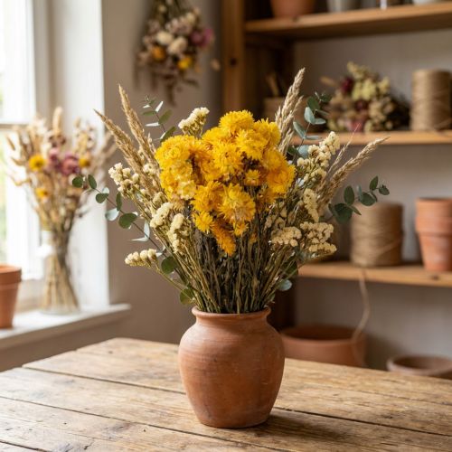 Article Bouquet de fleurs séchées immortelles jaunes – Helichrysum 100 g