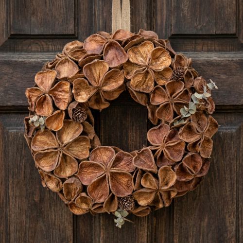Article Couronne décorative en lotus séché 35 cm