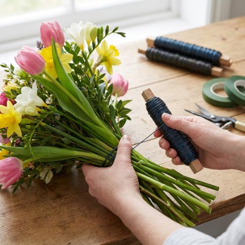 Article Fil à lier noir recuit pour créations florales et décoratives