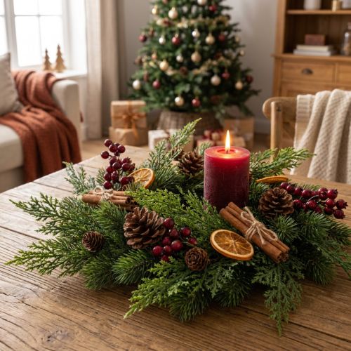 Branche de Pin Artificielle avec Pommes de Pin 28 cm Lot de 6 | Floristik24.fr