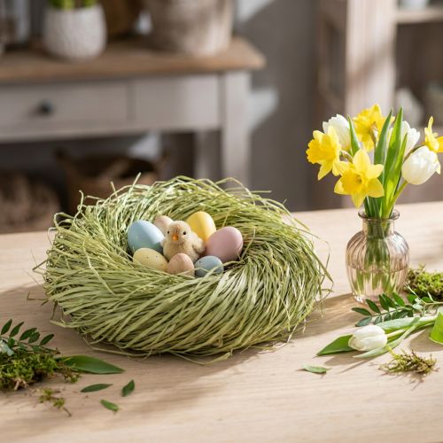 Raphia naturel vert citron pour DIY et décoration – 200g | Floristik24.fr