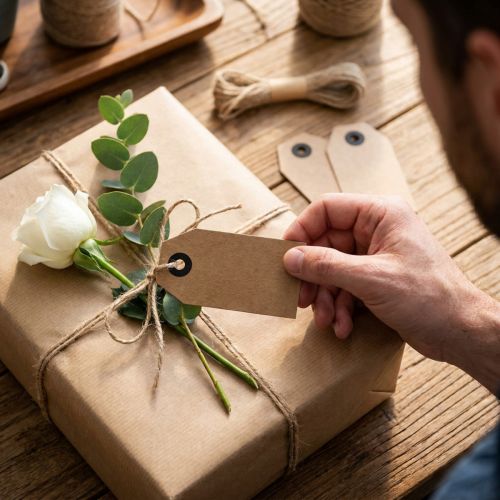 Étiquettes en Papier Kraft avec Cordelette en Jute 4,5 x 8 cm Lot de 80 | Floristik24.fr