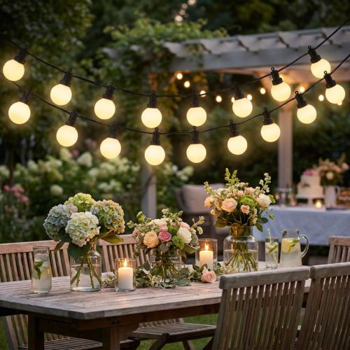 Luminaire guirlande LED avec ampoules sphériques, 735 cm, lumière blanc chaud | Floristik24.fr