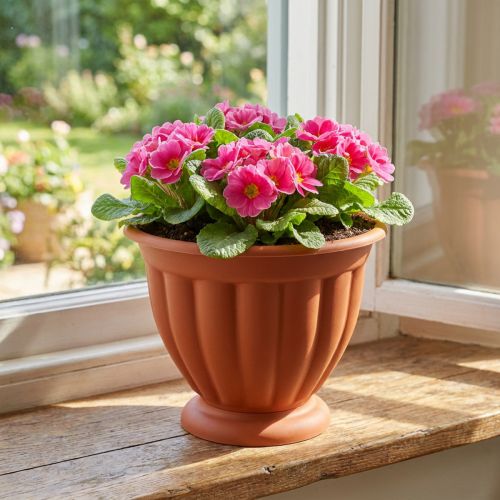Article Pot décoratif avec pied en plastique terracotta Ø19cm H15cm
