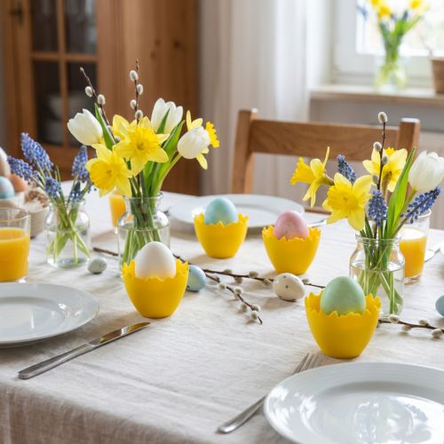 Lot de 20 pots décoratifs jaunes en forme de coquille, Ø9cm | Floristik24.fr