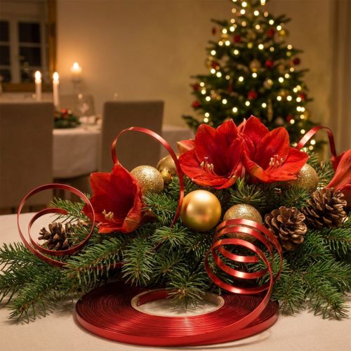 Fil plat en aluminium rouge 5 mm x 10 m pour décoration et créations florales | Floristik24.fr