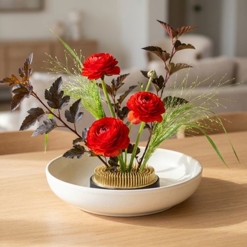 Igel rond en laiton pour compositions florales et Ikebana | Floristik24.fr