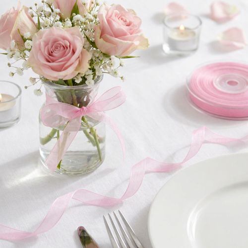 Ruban d'organza rose 6 mm x 50 m | Floristik24.fr