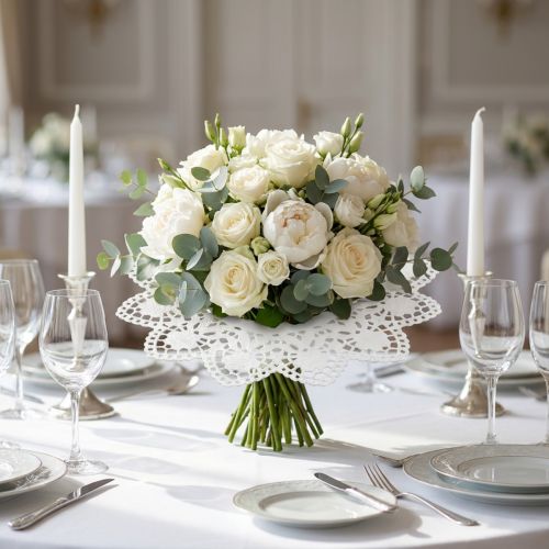Lot de 25 collerettes papier blanches pour bouquets Ø27 cm | Floristik24.fr