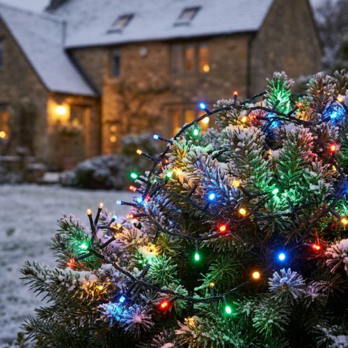 Guirlande lumineuse LED multicolore 120 lumières 9 m pour intérieur et extérieur | Floristik24.fr