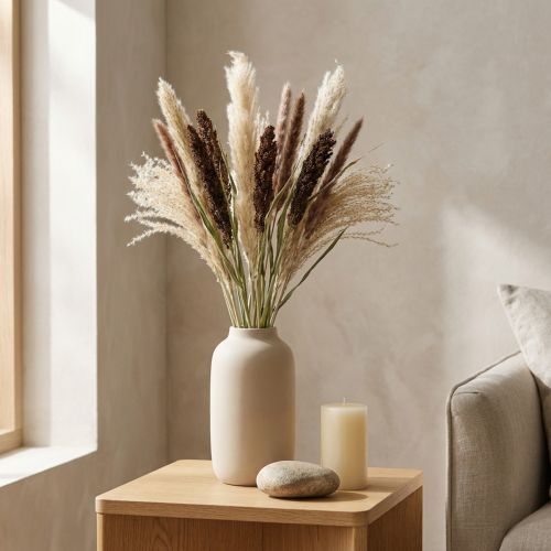 Graminées Séchées en Bouquet, Naturelles, 70 cm | Floristik24.fr