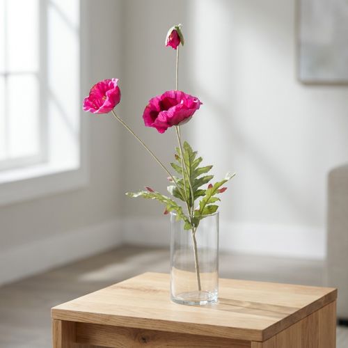 Kunst Mohnfleur Déco 70 cm - Fleurs Artificielles Roses Et Feuillages | Floristik24.fr