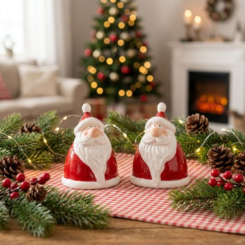 Figurine de Père Noël rouge, 13 cm – Décoration de Noël idéale pour une ambiance festive – Lot de 2 | Floristik24.fr