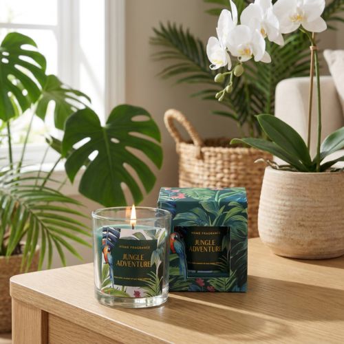 Bougie Parfumée en Verre Parfum Concombre et Eucalyptus Ø7cm Vert | Floristik24.fr