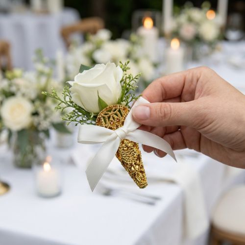 Article Attache décorative dorée avec aimant 4,5 cm