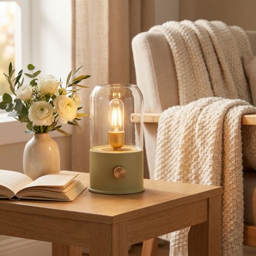 Lampadaire de table LED rétro pistache 19,5 cm | Floristik24.fr
