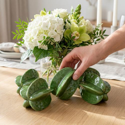 Sternes de Karambole en Céramique Verte 10 cm – Lot de 3 | Floristik24.fr
