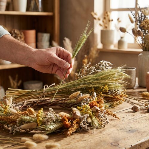 Bouquet DIY en fleurs séchées pour couronnes et décoration intérieure 60 cm | Floristik24.fr