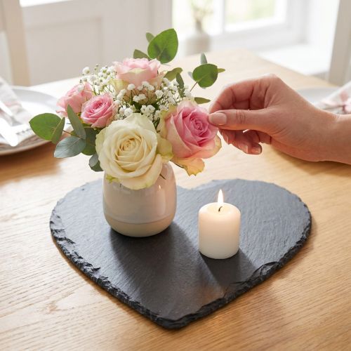 Ardoise décorative en forme de cœur 20 cm | Floristik24.fr