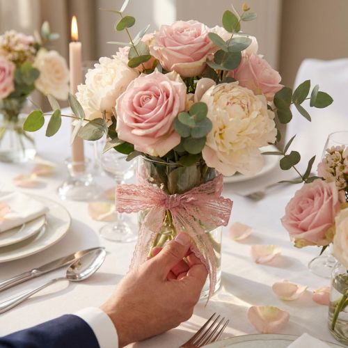 Ruban dentelle ruban de mariage ruban dentelle vieux rose 20mm 20m | Floristik24.fr