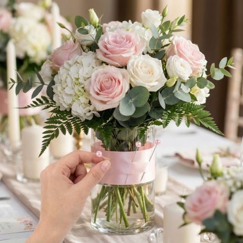 Épingles à tête perlée Ø6 mm 65 mm rose (boîte de 100) | Floristik24.fr