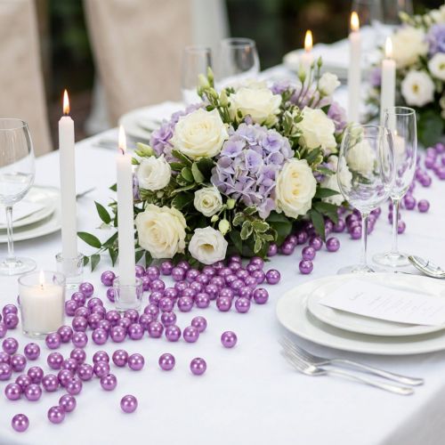 Perles décoratives violettes Ø8mm - Lot de 250 pièces | Floristik24.fr