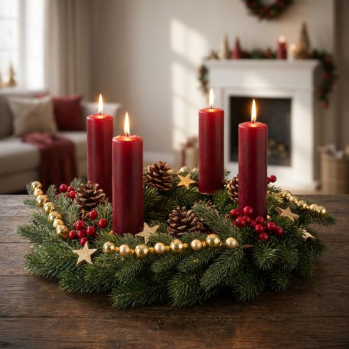 Article Branche de sapin artificielle avec mini boules de Noël dorées, 46 cm, 2 pièces