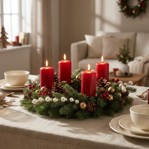 Article Branche de sapin artificielle avec mini boules de Noël blanches, 46 cm, 2 pièces