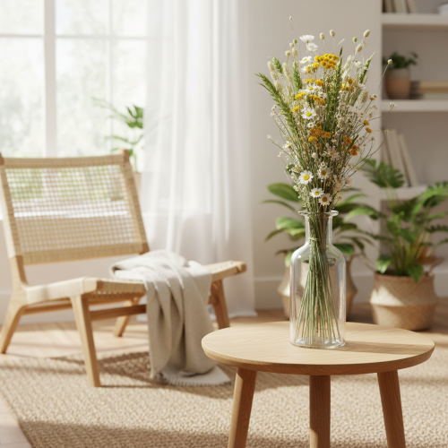 Article Bouquet de fleurs séchées, élégant bouquet de fleurs séchées pour le salon, 50 cm