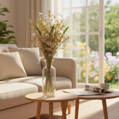 Article Bouquet de fleurs séchées, élégant bouquet de fleurs séchées pour le salon, 50 cm