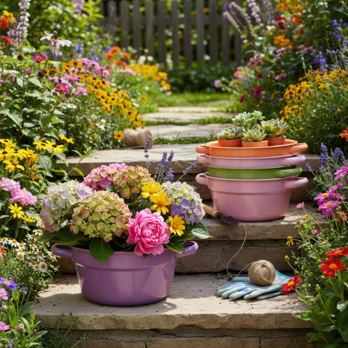 Article Bol décoratif en métal, 4 couleurs printanières, Ø17cm, lot de 4