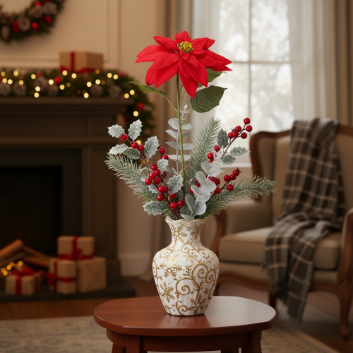 Kunstblume Poinsettia Rouge 82 cm pour Décoration | Floristik24.fr