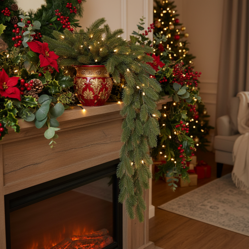 Branche de sapin artificielle 108 cm en plastique vert pour décoration intérieure | Floristik24.fr