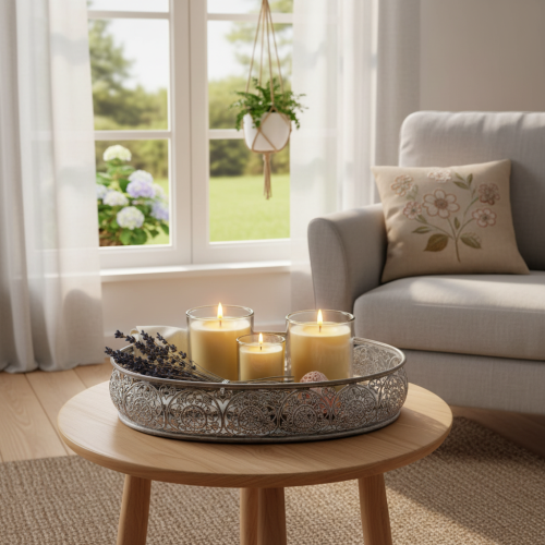 Article Bol décoratif en métal, motif gris, ovale, L36cm/33,5cm, lot de 2